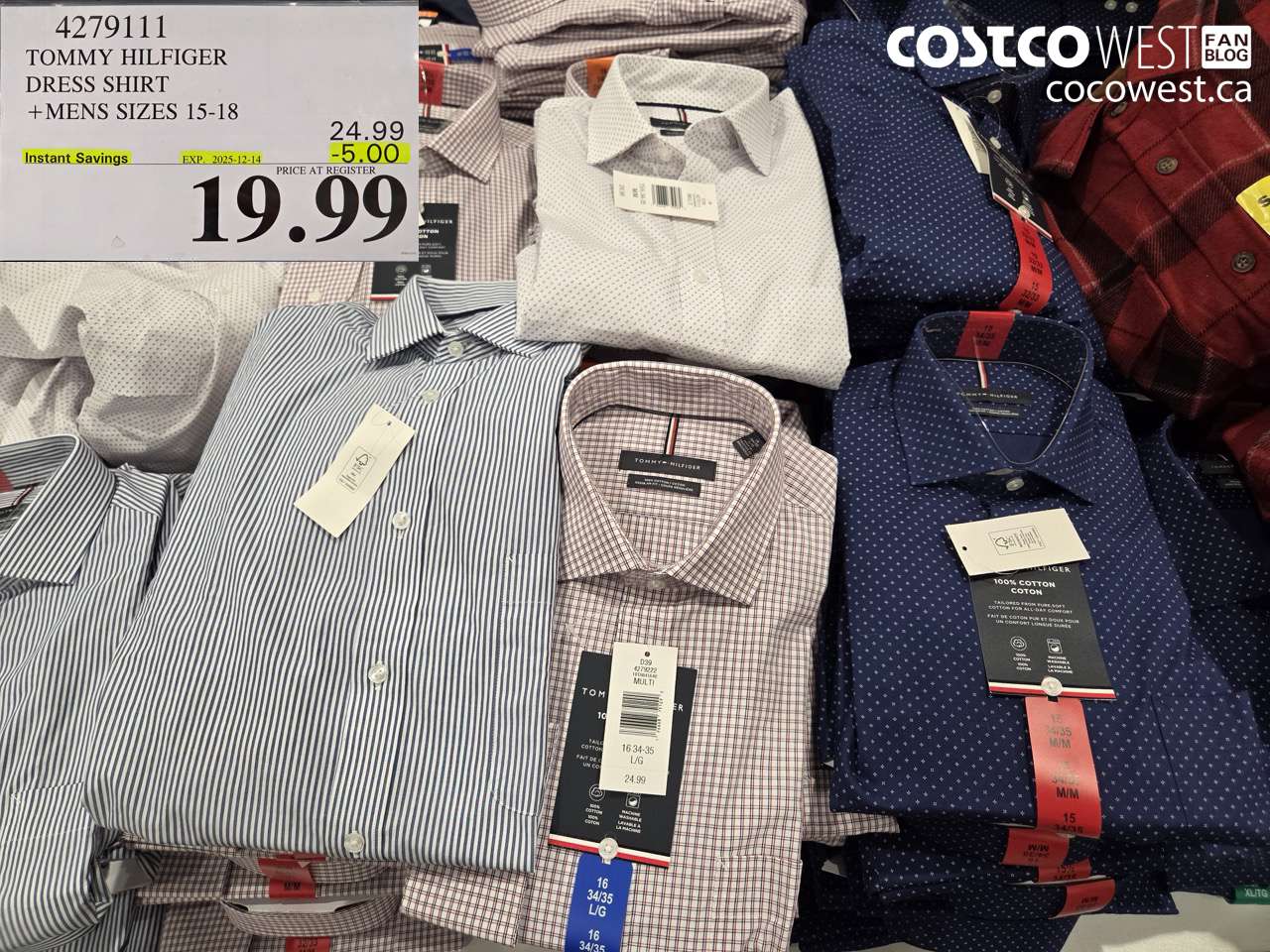 4279111 TOMMY HILFIGER DRESS SHIRT MENS SIZES 15-18 ($5.00 INSTANT SAVINGS EXPIRES ON 2025-12-14) $19.99