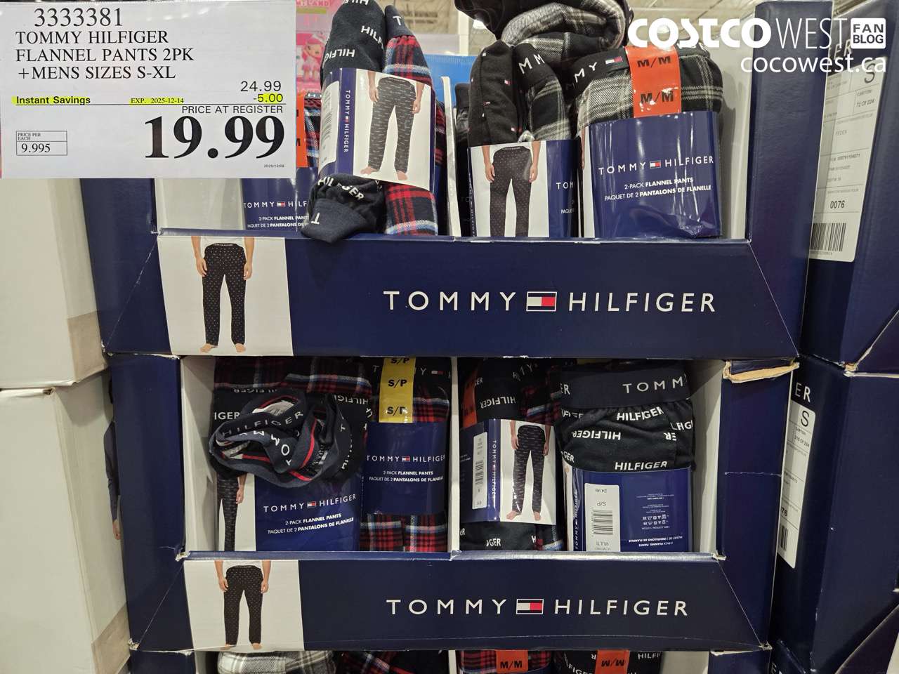 3333381 TOMMY HILFIGER FLANNEL PANT 2PK MENS SIZES S-XL ($5.00 INSTANT SAVINGS EXPIRES ON 2025-12-14) $19.99