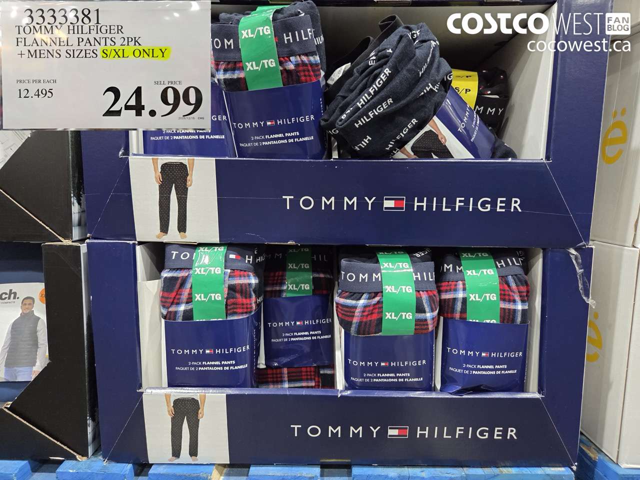 3333381 TOMMY HILFIGER FLANNEL PANT 2PK MENS SIZES S/XL $24.99