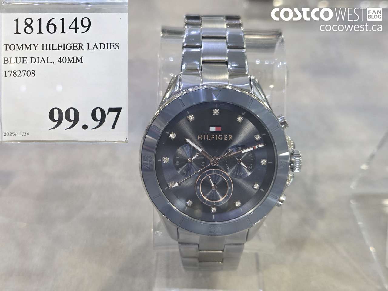 1816149 TOMMY HILFIGER LADIES BLUE DIAL 40MM 1782708 $99.97