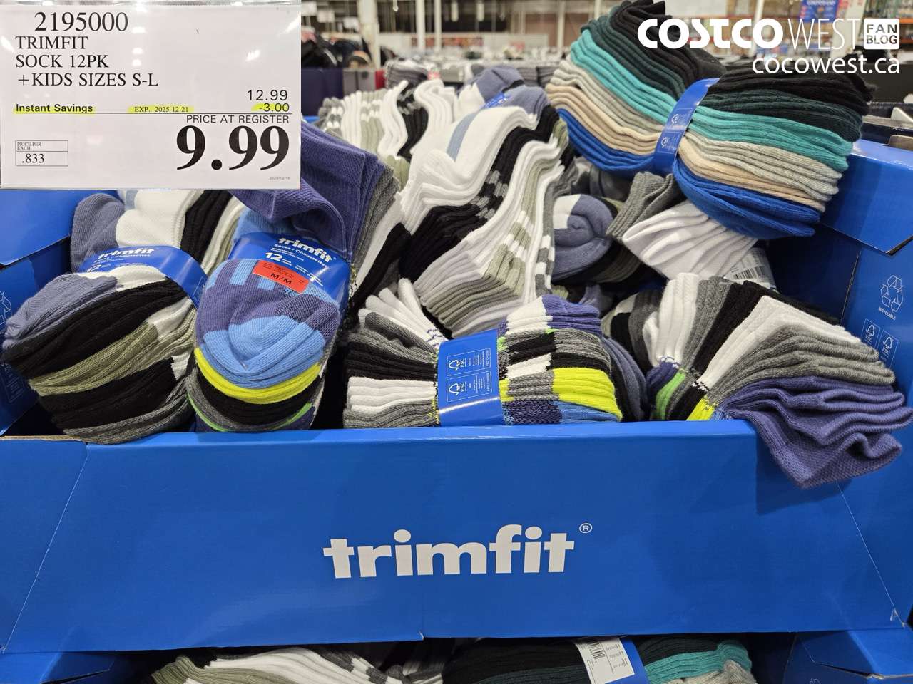 2195000 TRIMFIT KIDS SOCKS 12PK SIZES S-L ($3.00 INSTANT SAVINGS EXPIRES ON 2025-12-21) $9.99