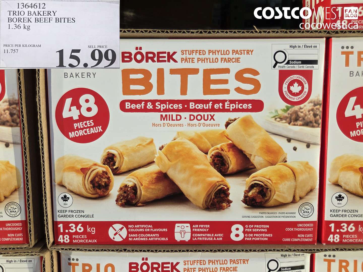 1364612 TRIO BAKERY BOREK BEEF BITES 1.36 kg $15.99