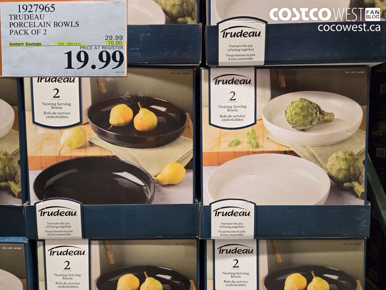 1927965 TRUDEAU PORCELAIN BOWLS PACK OF 2 ($10.00 INSTANT SAVINGS EXPIRES ON 2025-12-21) $19.99