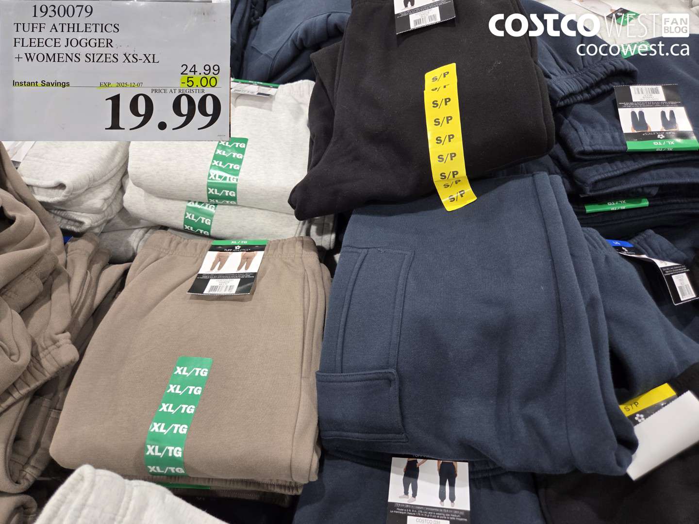 1930079 TUFF ATHLETICS FLEECE JOGGER WOMENS SIZES XS-XL ($5.00 INSTANT SAVINGS EXPIRES ON 2025-12-07) $19.99