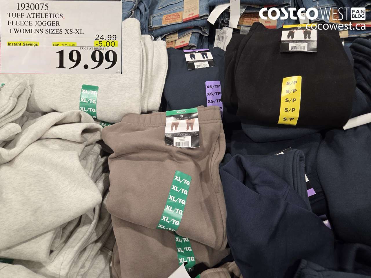 1930075 TUFF ATHLETICS FLEECE JOGGER WOMENS SIZES XS-XL  ($5.00 INSTANT SAVINGS EXPIRES ON 2025-12-07) $19.99