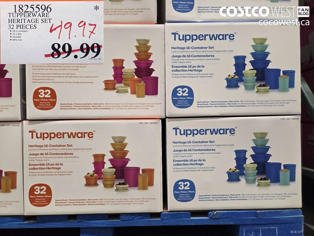 1825596 TUPPERWARE HERITAGE SET 32 PIECES $49.97