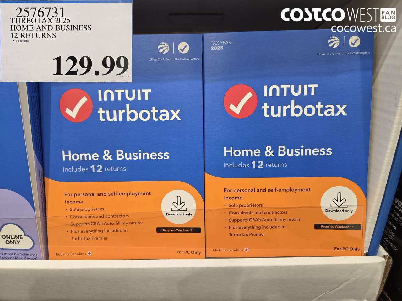 2576731 TURBOTAX 2025 HOME AND BUSINESS 12 RETURNS $129.99
