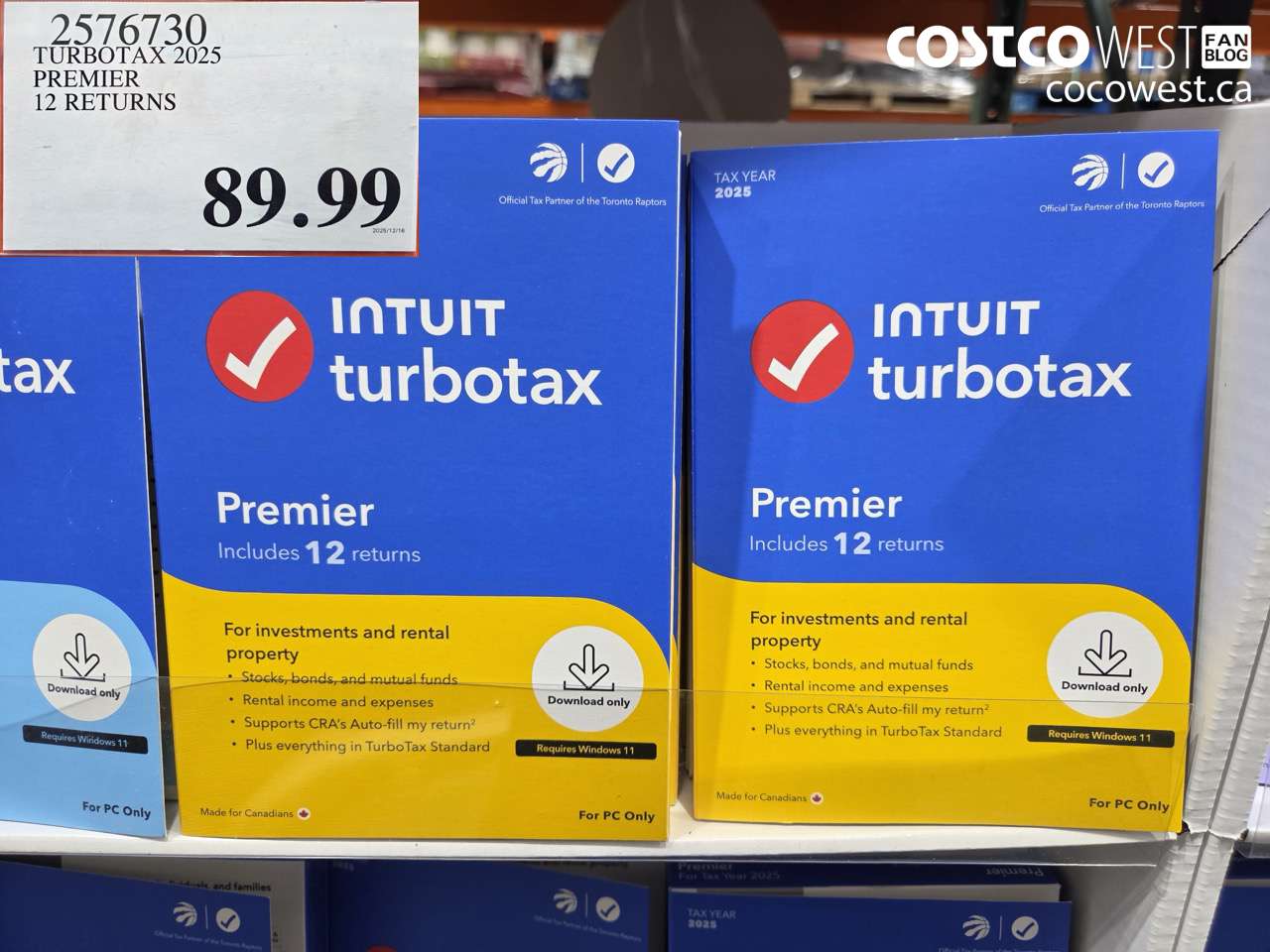 2576730 TURBOTAX 2025 PREMIER 12 RETURNS $89.99