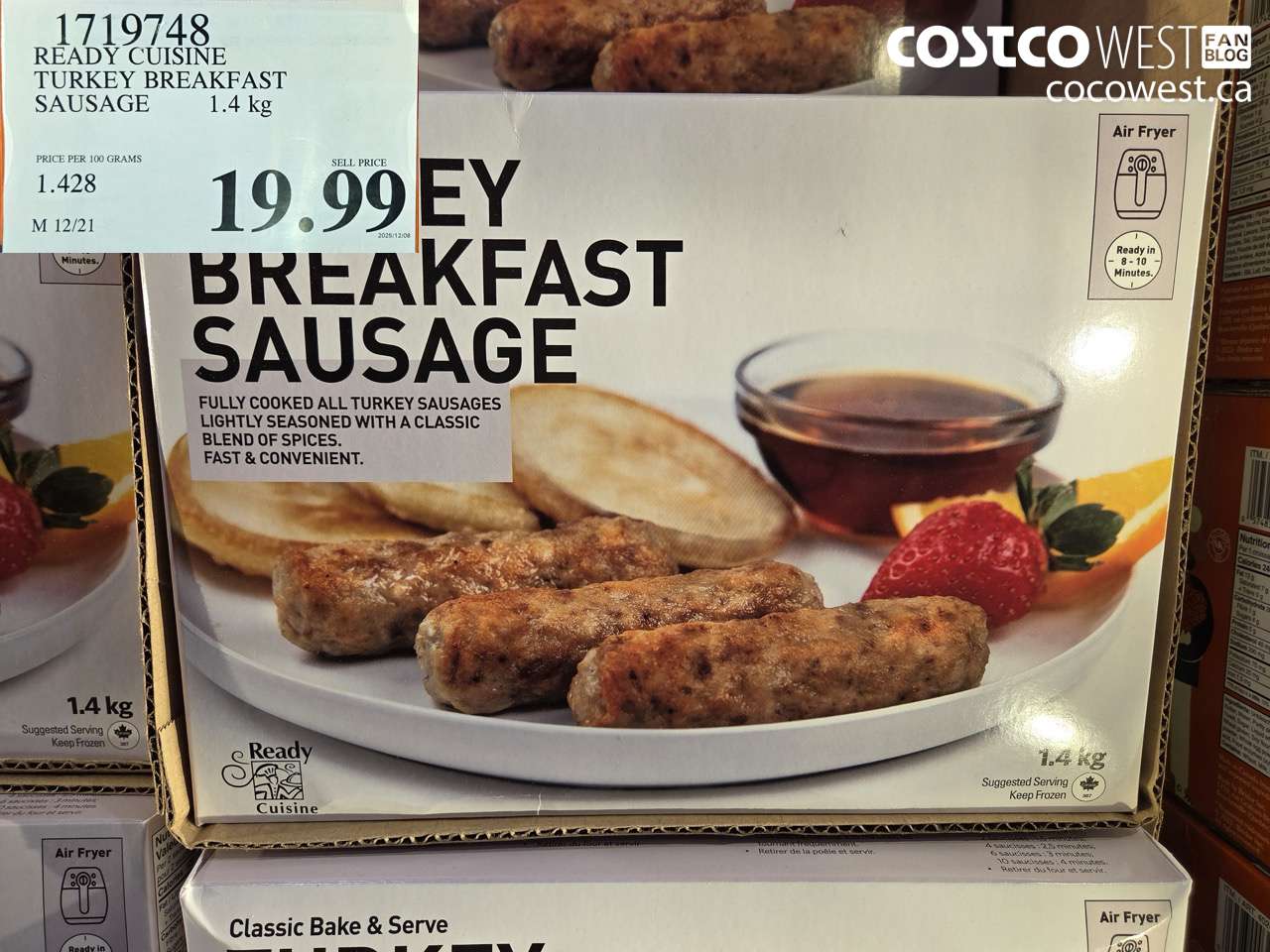 1719748 TURKEY BREAKFAST SAUSAGE 1.4 kg $19.99