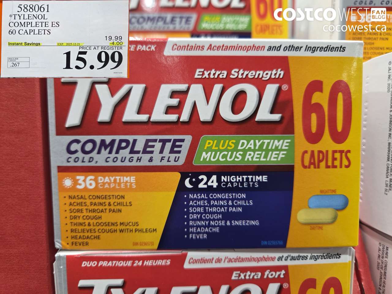 588061 TYLENOL COMPLETE COMPLETE ES 60 CAPS ($4.00 INSTANT SAVINGS EXPIRES ON 2025-12-21) $15.99