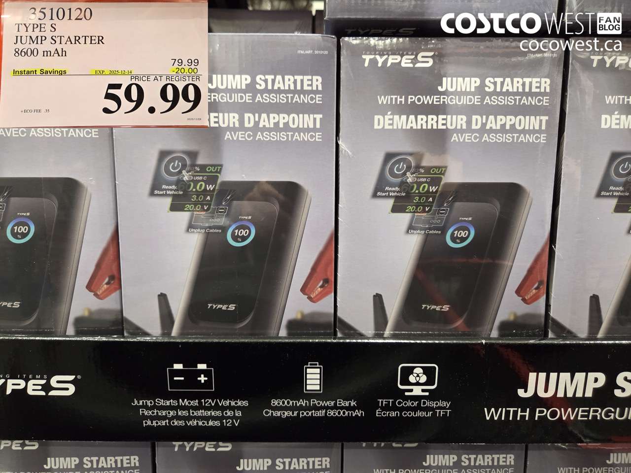 3510120 TYPE S JUMP STARTER 8600 MAH ($20.00 INSTANT SAVINGS EXPIRES ON 2025-12-14) $59.99