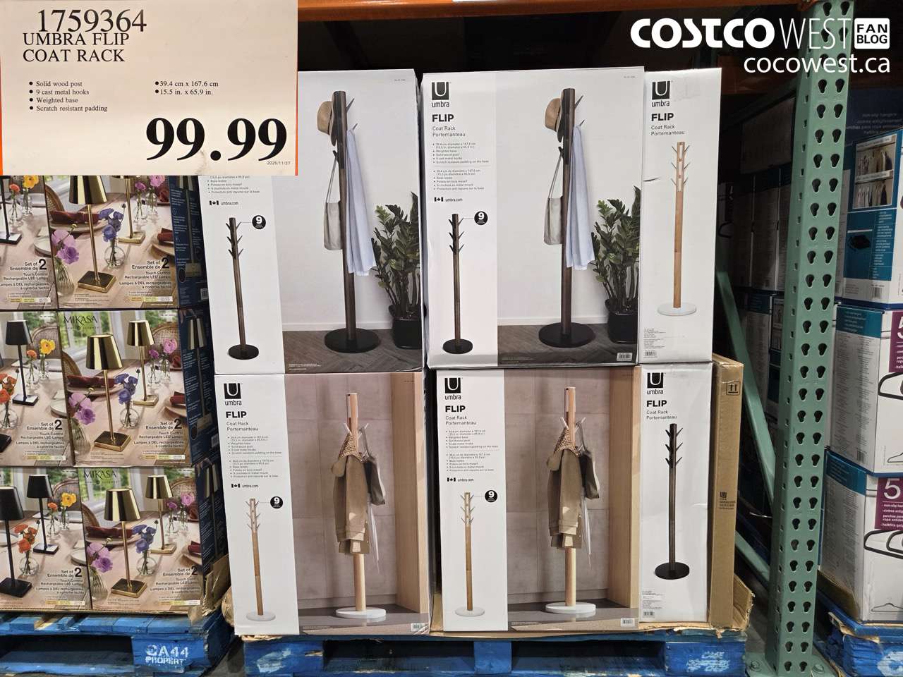 1759364 UMBRA FLIP COAT RACK $99.99