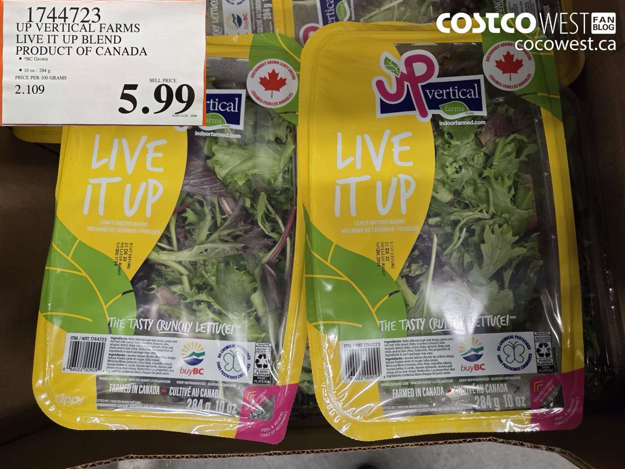 1744723 UP VERTICAL FARMS LIVE IT UP BLEND PRODUCT OF CANADA $5.99