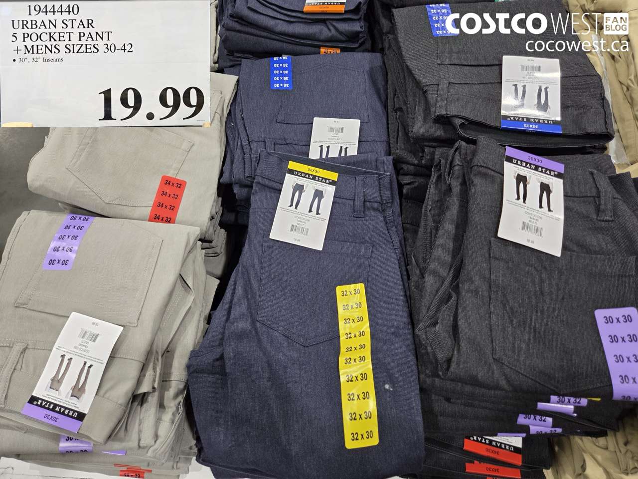 1944440 URBAN STAR 5 POCKET PANT MENS SIZES 30-42 $19.99