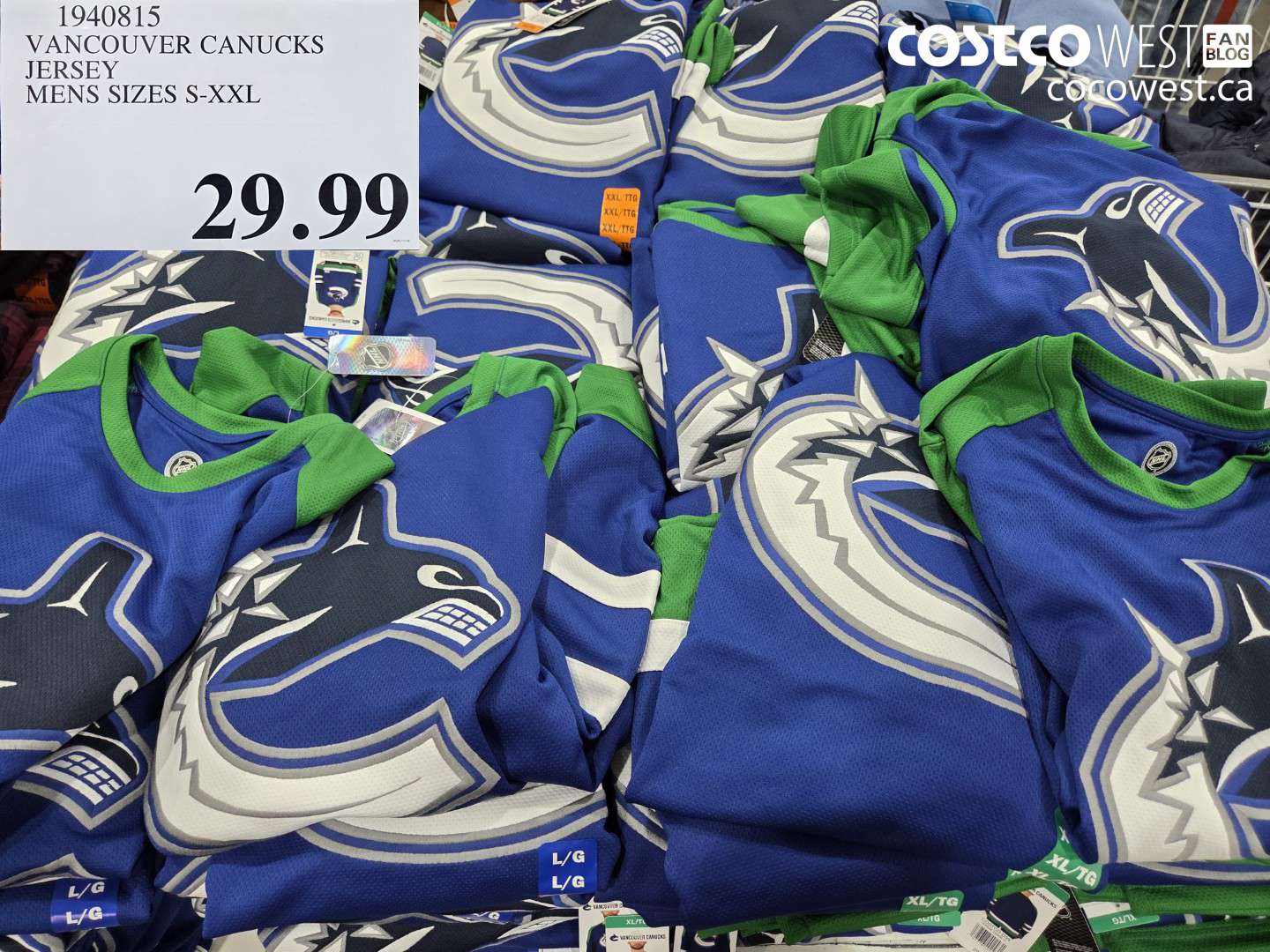 1940815 VANCOUVER CANUCKS JERSEY MENS SIZES S-XXL $29.99