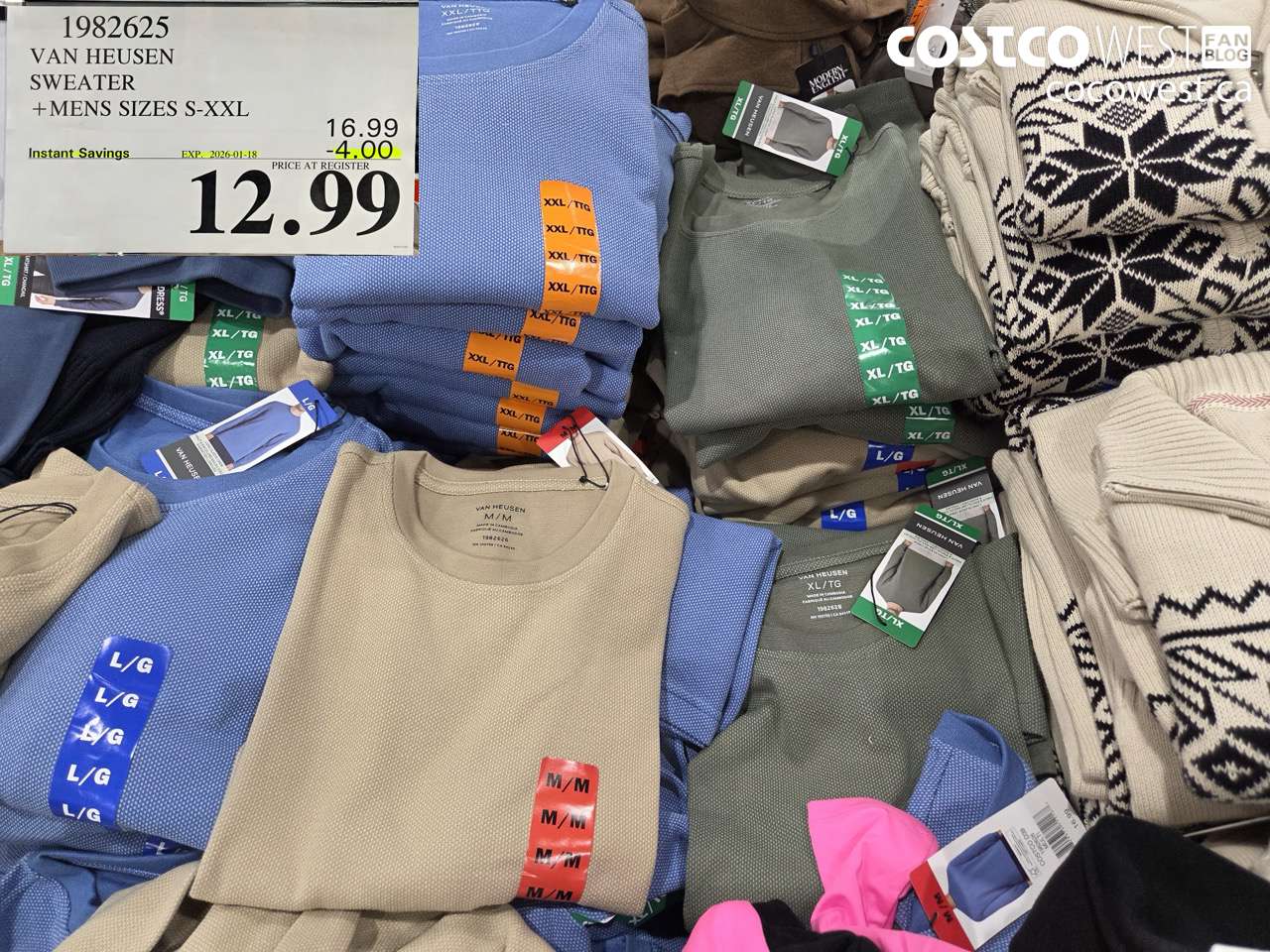 1982625 VAN HEUSEN SWEATER MENS SIZES S-XXL ($4.00 INSTANT SAVINGS EXPIRES ON 2026-01-18) $12.99