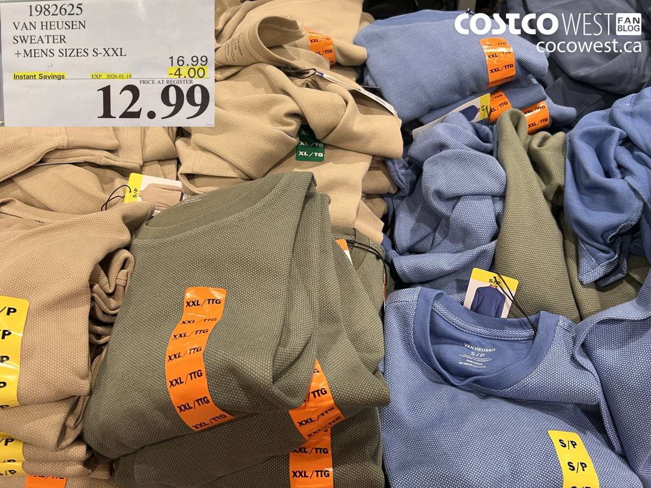 1982625 VAN HEUSEN SWEATER MENS SIZES S-XXL ($4.00 INSTANT SAVINGS EXPIRES ON 2026-01-18) $12.99