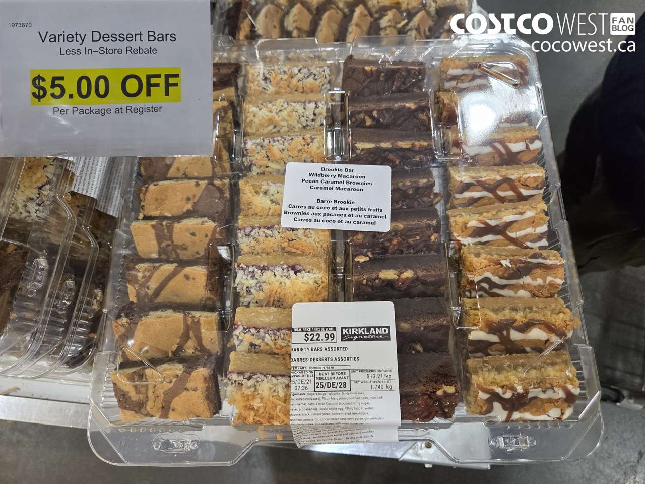 1973670 VARIETY DESSERT BARS 1.740KG ($5.00 INSTANT SAVINGS)