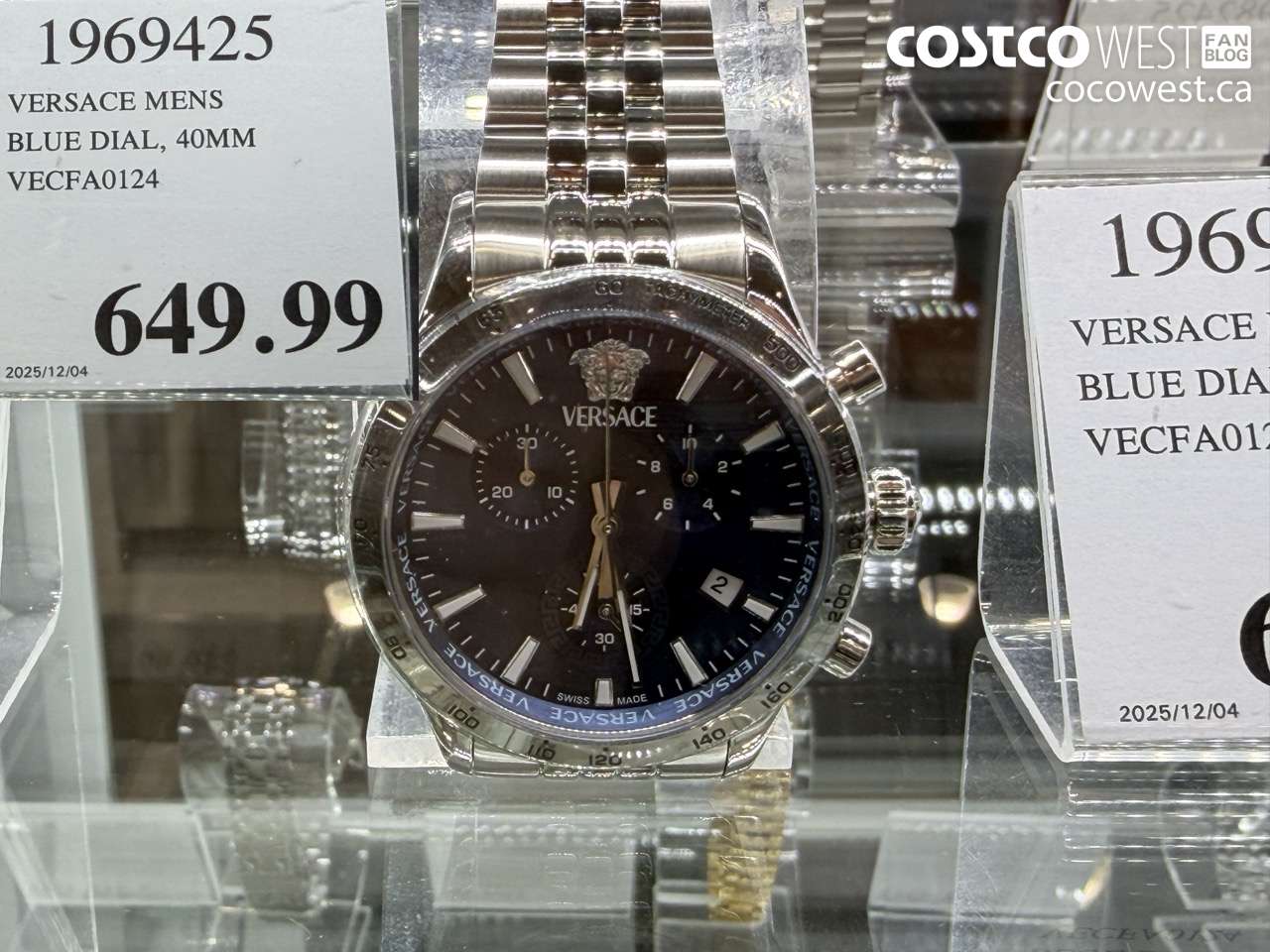 1969425 VERSACE MENS BLUE DIAL 40MM VECFA0124 $649.99