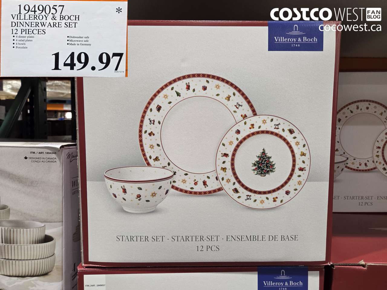 1949057 VILLEROY & BOCH DINNERWARE SET 12 PIECES $149.97