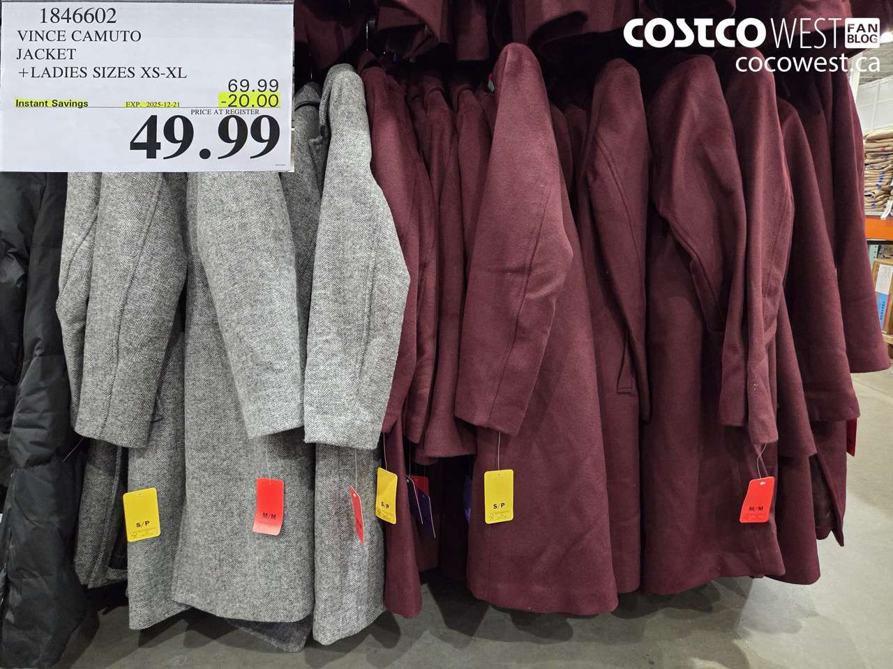 1846602 VINCE CAMUTO JACKET LADIES SIZES XS-XL ($20.00 INSTANT SAVINGS EXPIRES ON 2025-12-21) $49.99