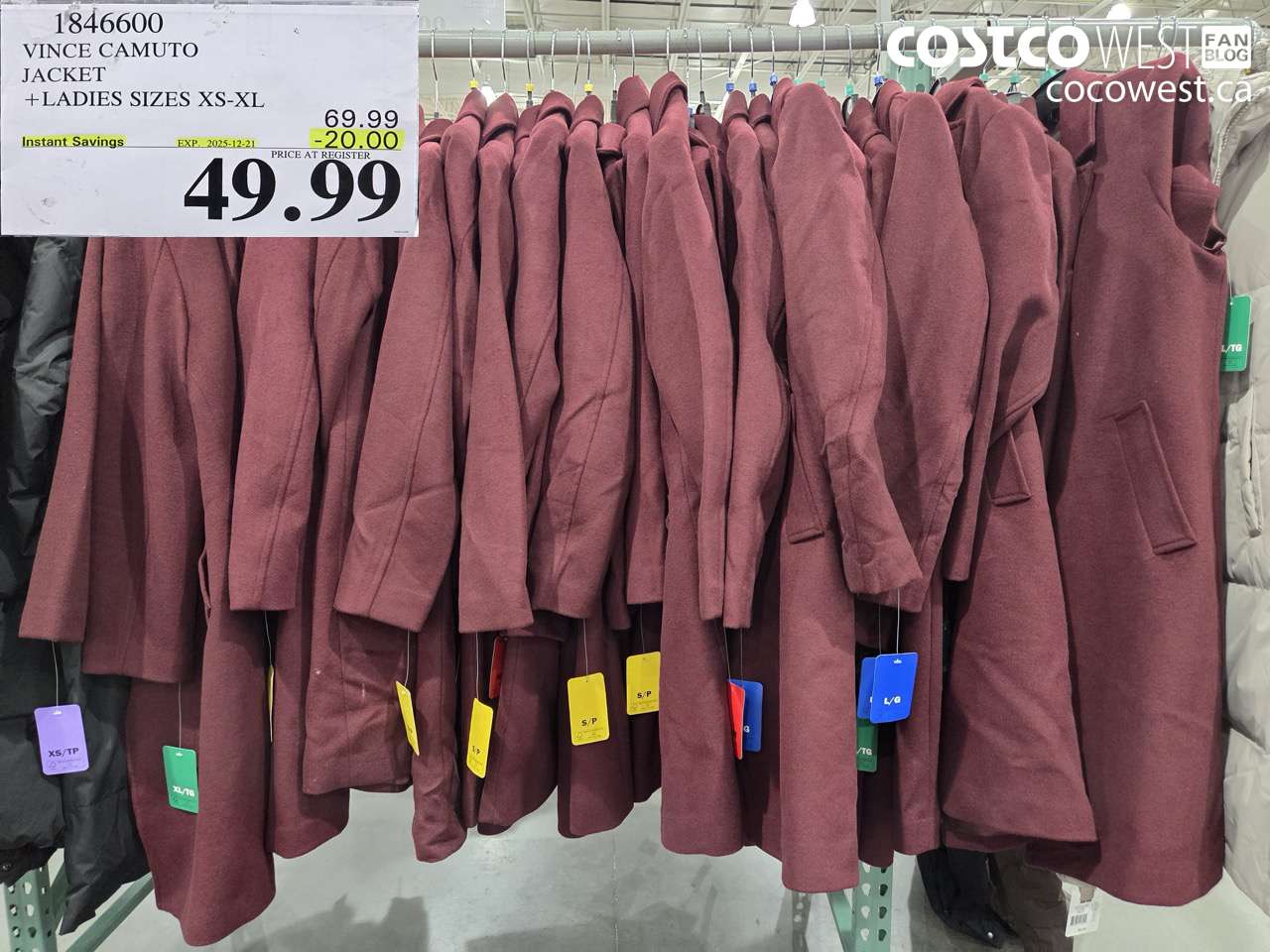 1846600 VINCE CAMUTO JACKET LADIES SIZES XS-XL ($20.00 INSTANT SAVINGS EXPIRES ON 2025-12-21) $49.99