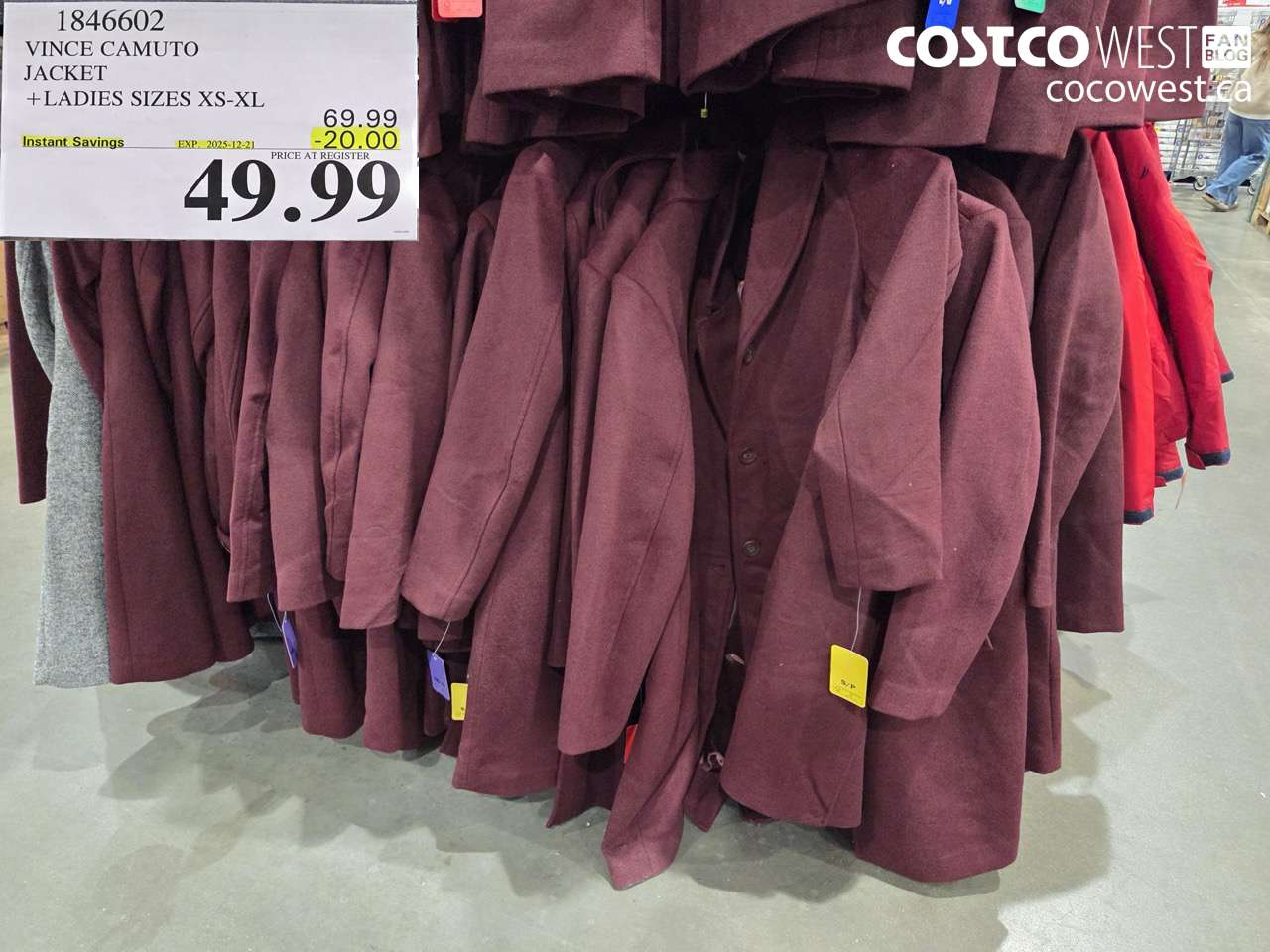 1846602 VINCE CAMUTO JACKET LADIES SIZES XS-XL ($20.00 INSTANT SAVINGS EXPIRES ON 2025-12-21) $49.99