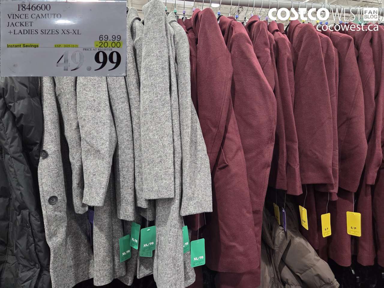 1846600 VINCE CAMUTO JACKET LADIES SIZES XS-XL ($20.00 INSTANT SAVINGS EXPIRES ON 2025-12-21) $49.99