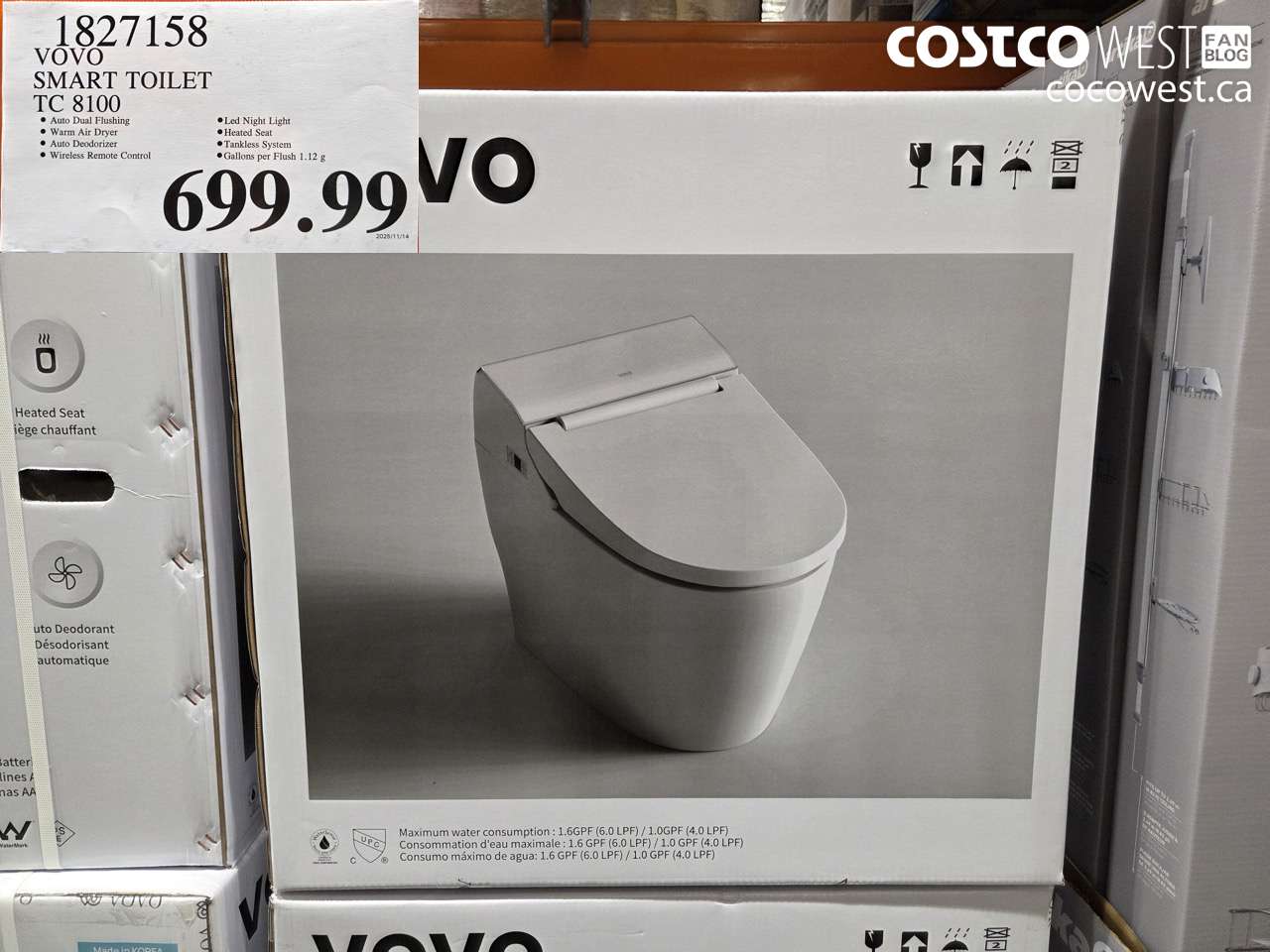 1827158 VOVO SMART TOILET TC 8100 $699.99