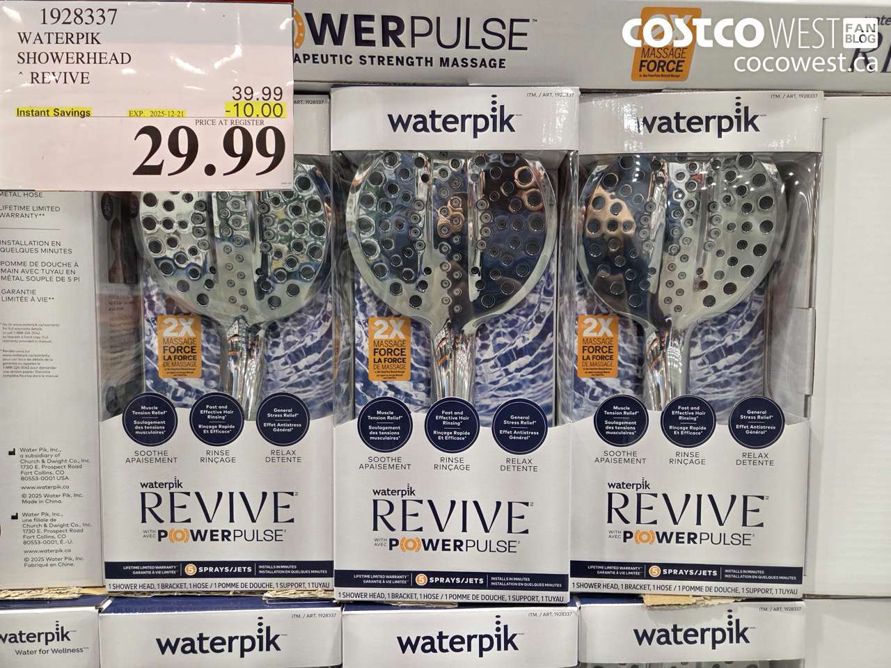 1928337 WATERPIK SHOWERHEAD REVIVE ($10.00 INSTANT SAVINGS EXPIRES ON 2025-12-21) $29.99