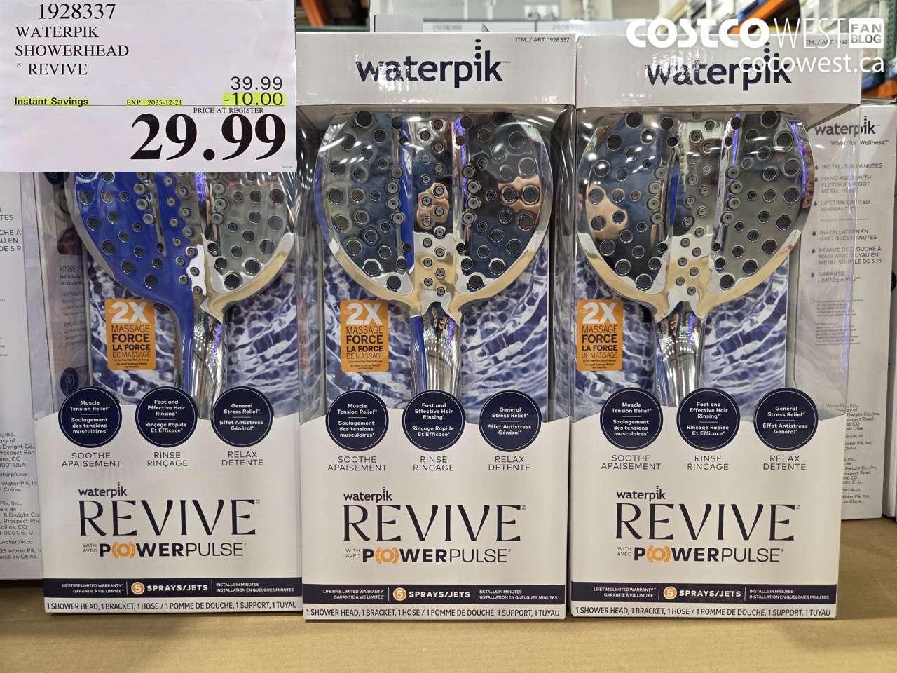 1928337 WATERPIK SHOWERHEAD REVIVE ($10.00 INSTANT SAVINGS EXPIRES ON 2025-12-21) $29.99