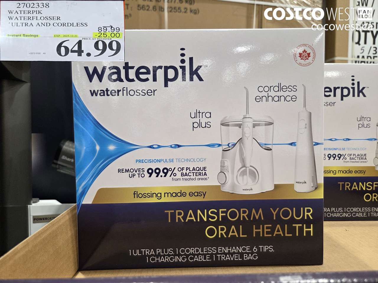 2702338 WATERPIK WATERFLOSSER ULTRA AND CORDLESS ($25.00 INSTANT SAVINGS EXPIRES ON 2025-12-21) $64.99