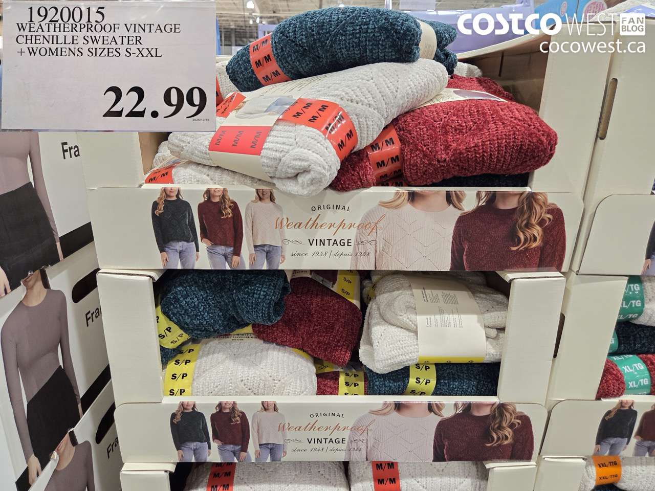 1920015 WATERPROOF VINTAGE CHENILLE SWEATER WOMENS SIZES S-XXL $22.99