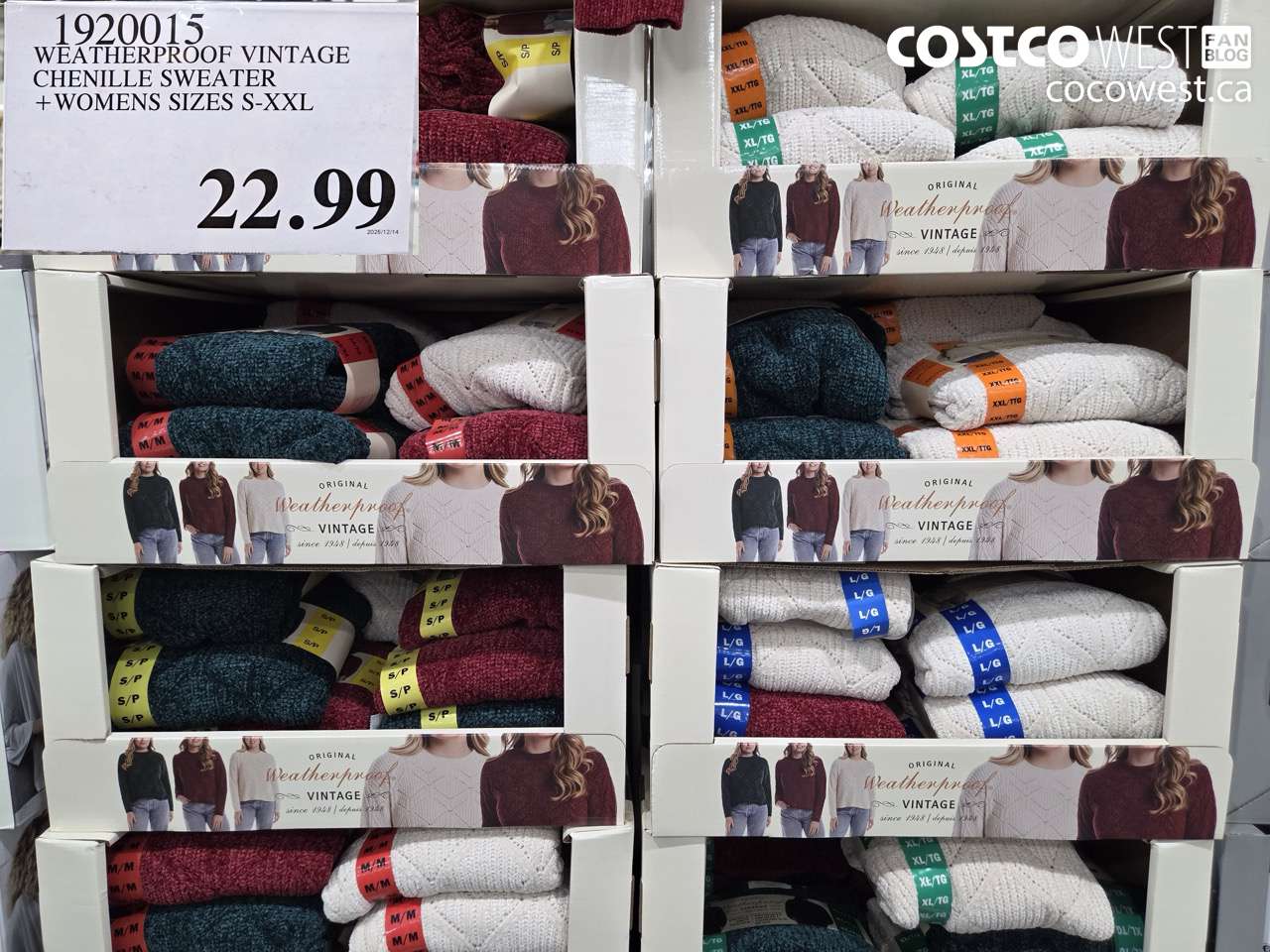 1920015 WATERPROOF VINTAGE CHENILLE SWEATER WOMENS SIZES S-XXL $22.99