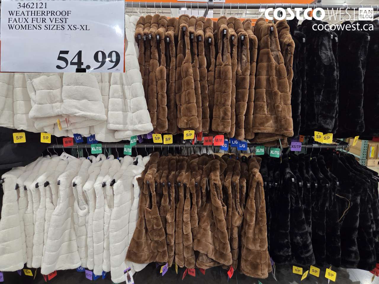 3462121 WEATHERPROOF FAUX FUR VEST WOMENS SIZES XS-XL $54.99