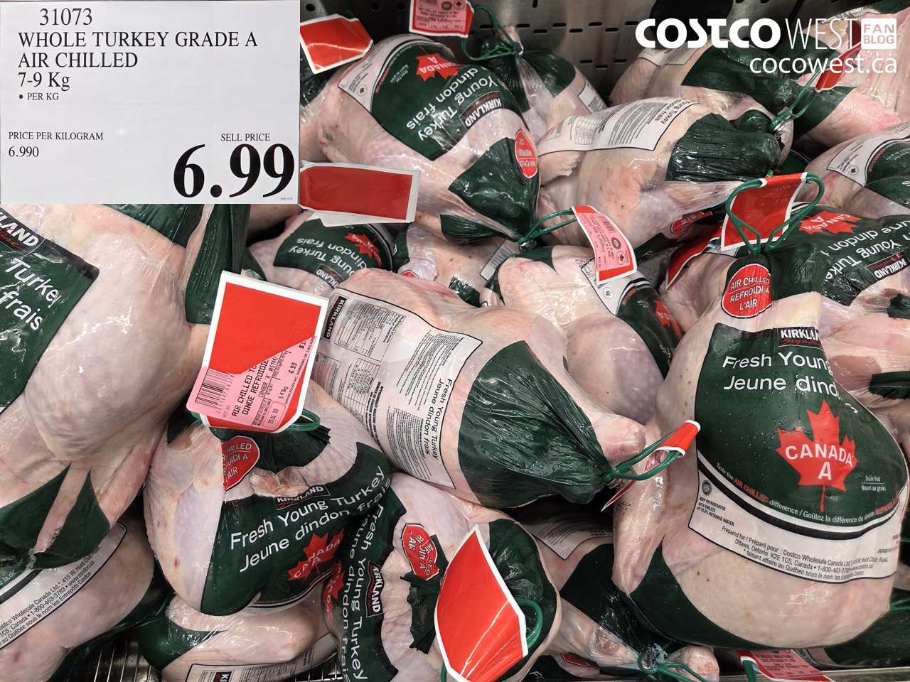 31073 WHOLE TURKEY GRADE A AIR CHILLED 7-9KG $6.99