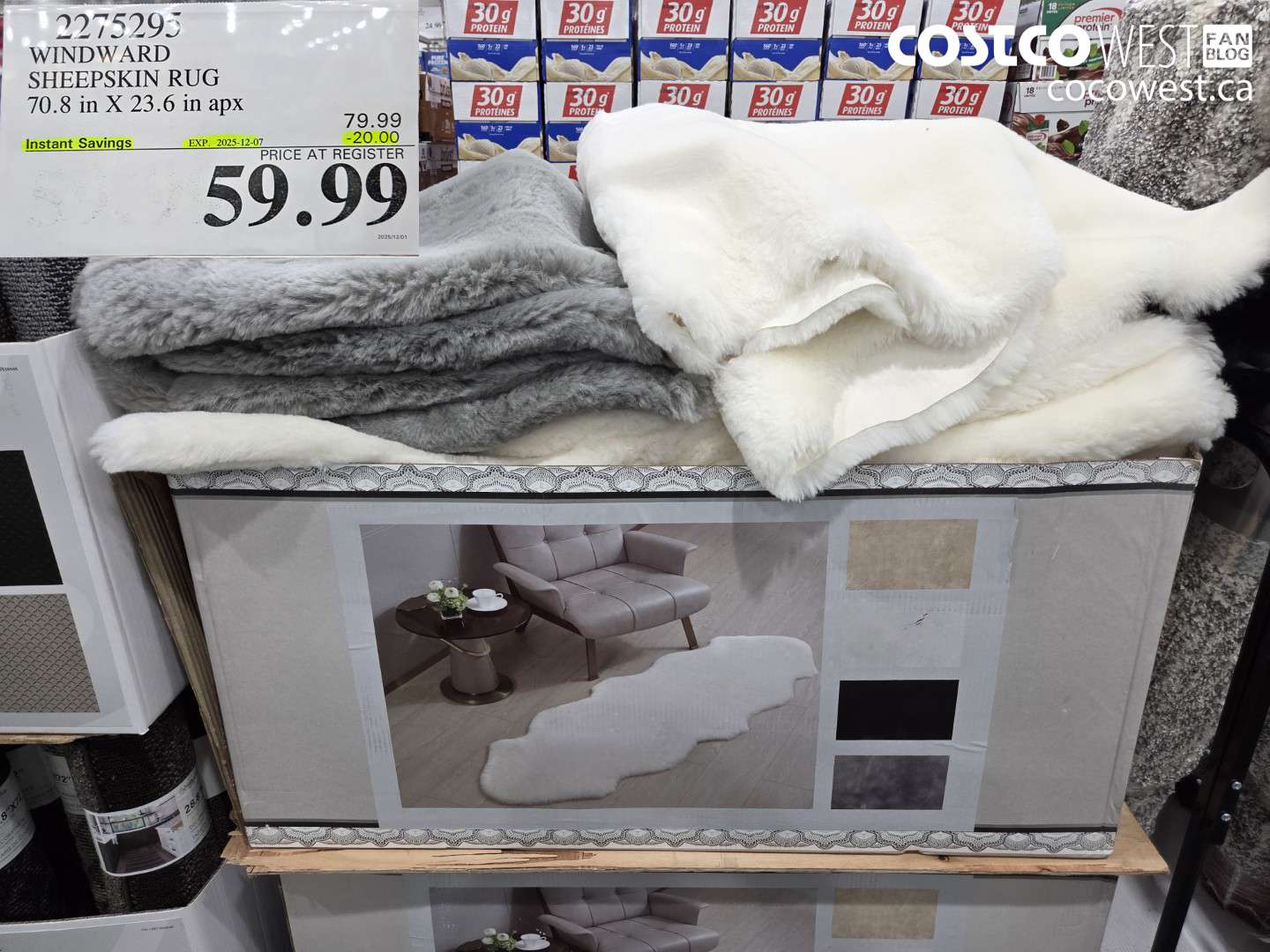 2275295 WINDWARD SHEEPSKIN RUG 70.8IN X 23.6IN APX ($20.00 INSTANT SAVINGS EXPIRES ON 2025-12-07) $59.99