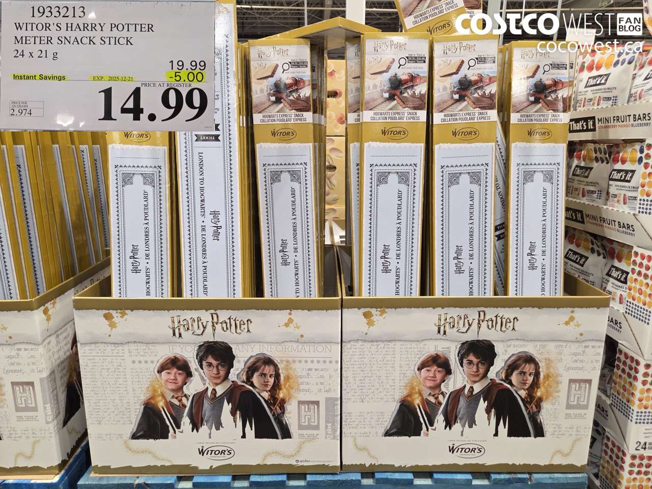 1933213 WITOR'S HARRY POTTER METER SNACK STICK 24 x 21 g ($5.00 INSTANT SAVINGS EXPIRES ON 2025-12-21) $14.99