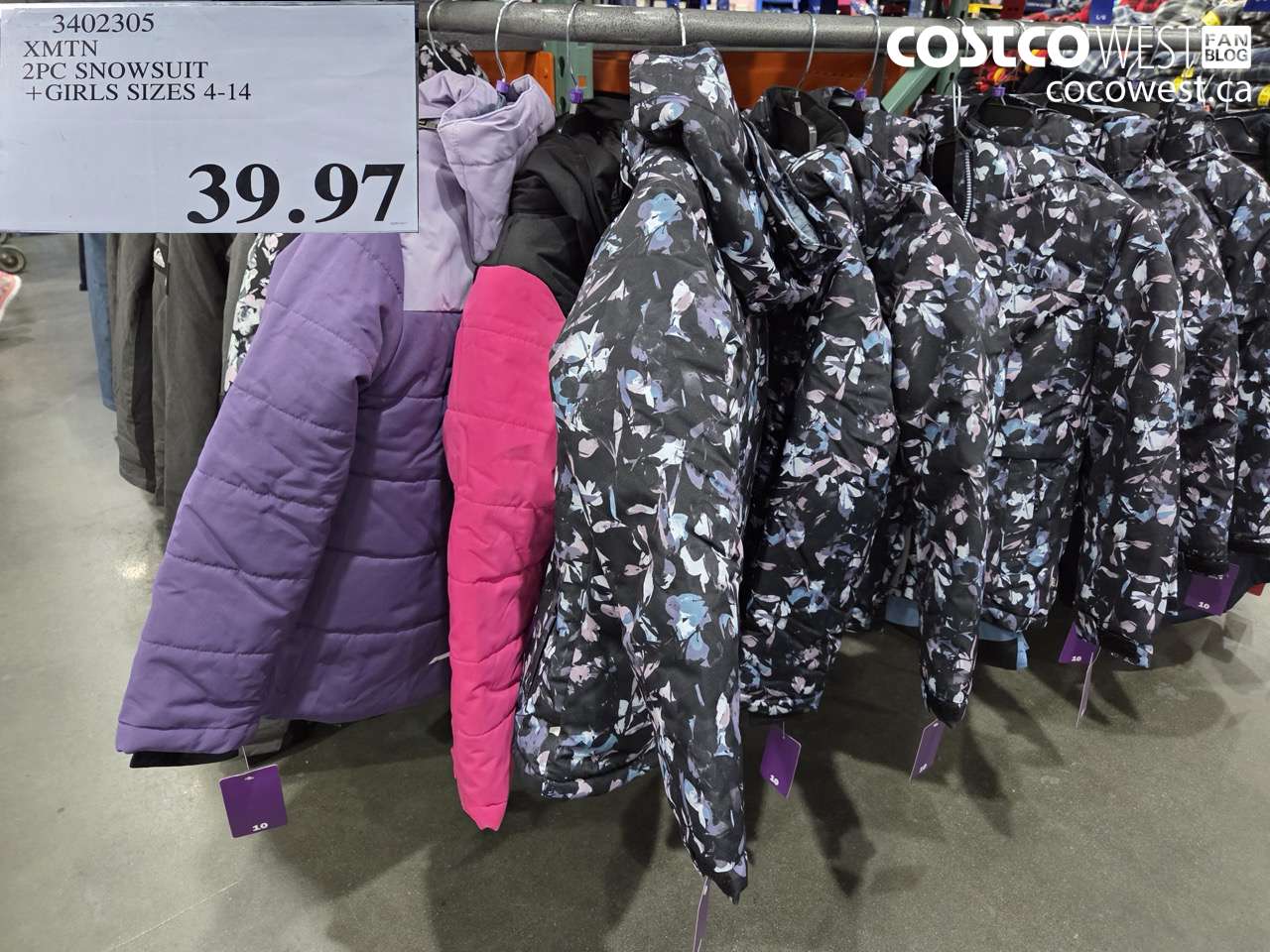3402305 XMTN 2PC SNOWSUIT GIRLS SIZES 4-14 $39.97