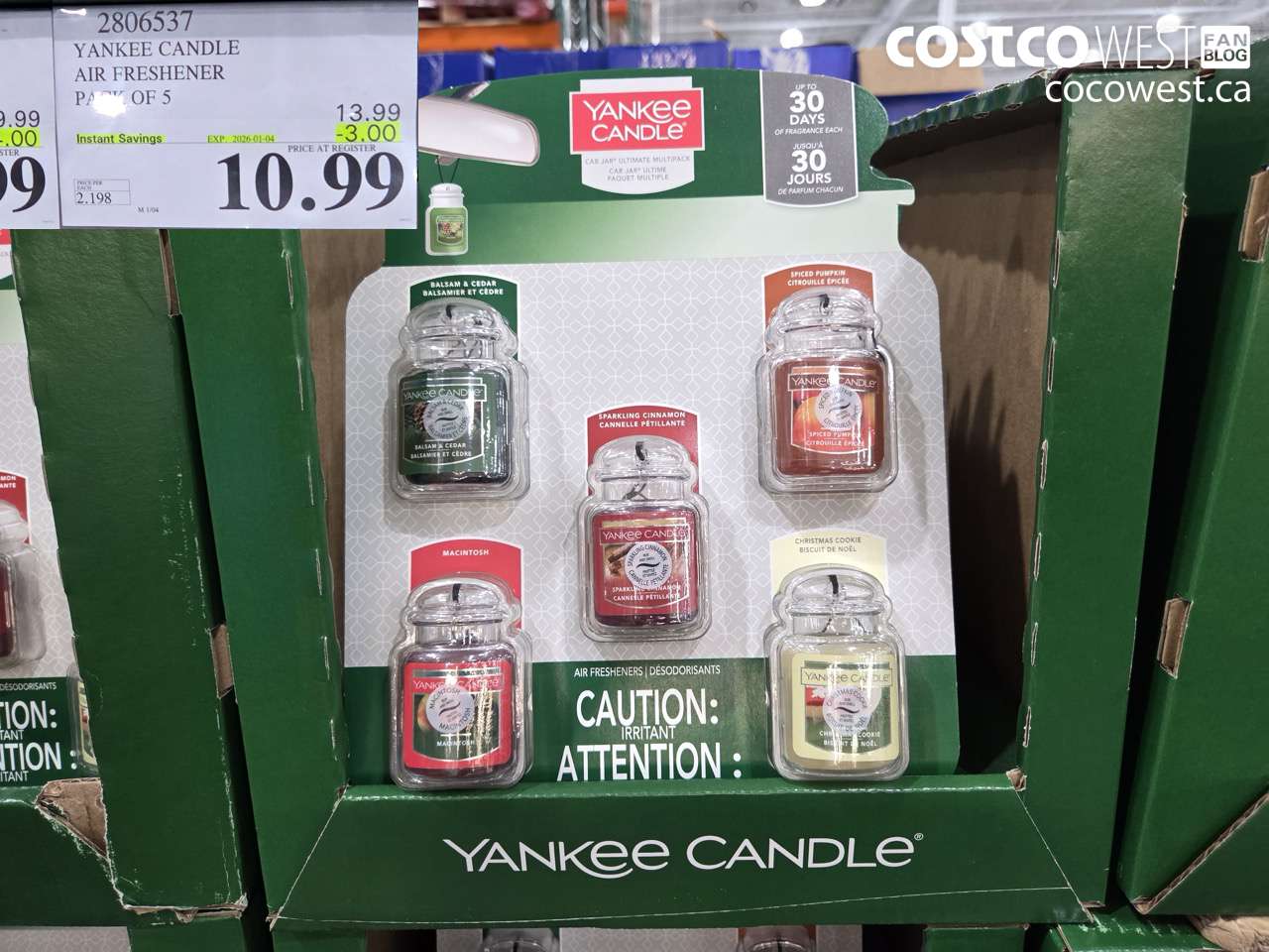 2806537 YANKEE CANDLE AIR FRESHENER PACK OF 5 ($3.00 INSTANT SAVINGS EXPIRES ON 2026-01-04) $10.99