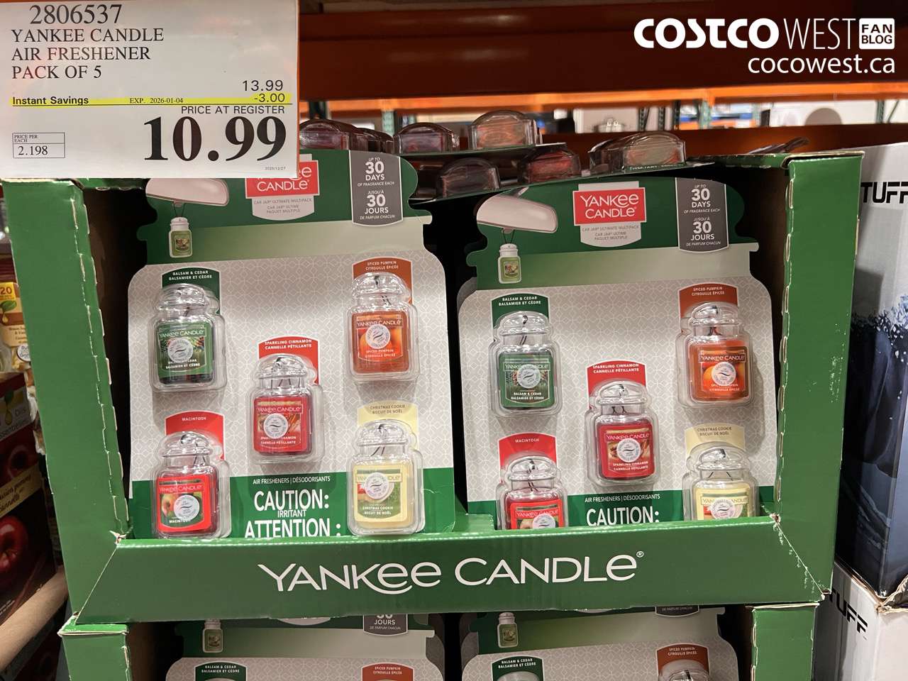 2806537 YANKEE CANDLE AIR FRESHENER PACK OF 5 ($3.00 INSTANT SAVINGS EXPIRES ON 2026-01-04) $10.99