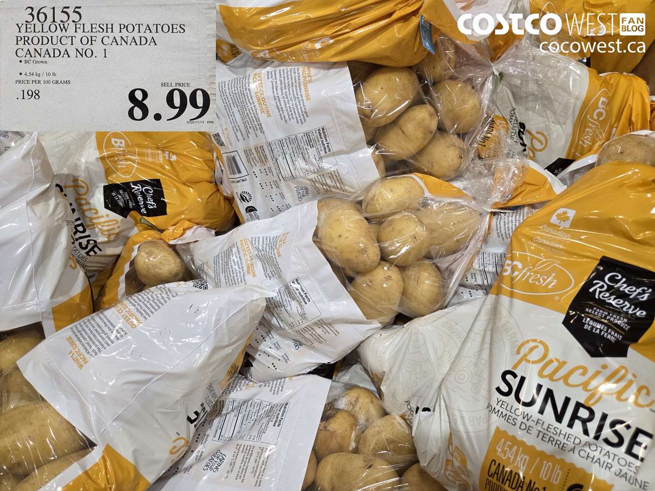 36155 YELLOW FLESH POTATOES PRODUCT OF CANADA CANADA NO. 1 $8.99
