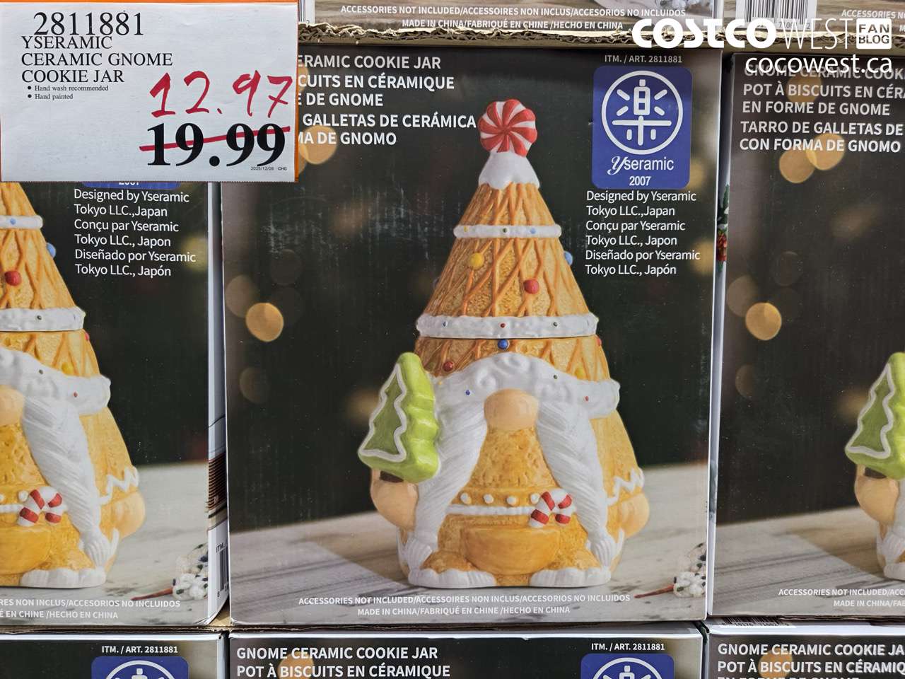 2811881 YSERAMIC CERAMIC GNOME COOKIE JAR $12.97