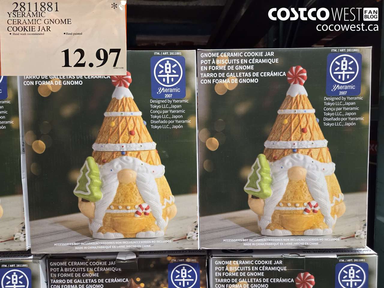 2811881 YSERAMIC CERAMIC GNOME COOKIE JAR $12.97