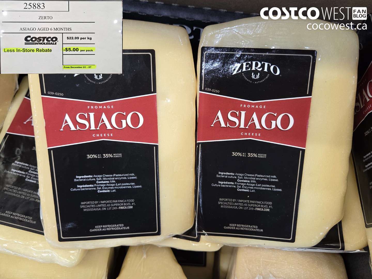 25883 ZERTO ASIAGO AGED 6 MONTHS ($5.00 INSTANT SAVINGS EXPIRES ON 2025-12-07) $22.99