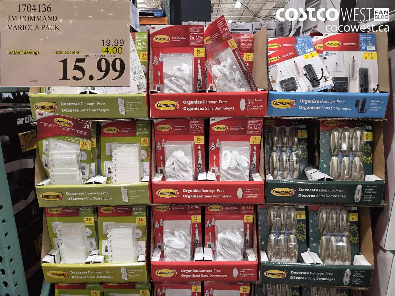 1704136 3M COMMAND VARIOUS PACK ($4.00 INSTANT SAVINGS EXPIRES ON 2026-02-08) $15.99