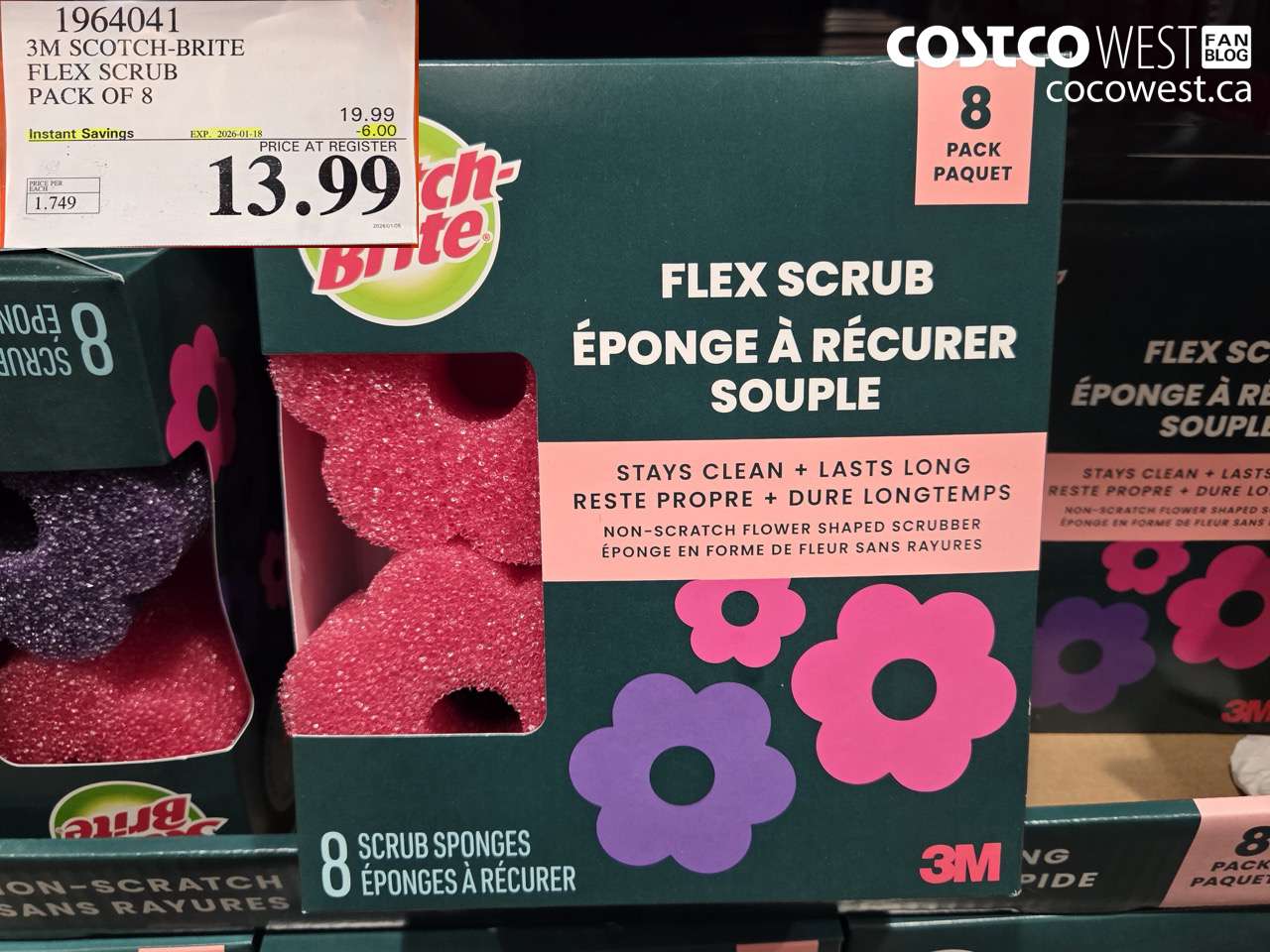 1964041 3M SCOTCH-BRITE FLEX SCRUB PACK OF 8 ($6.00 INSTANT SAVINGS EXPIRES ON 2026-01-18) $13.99