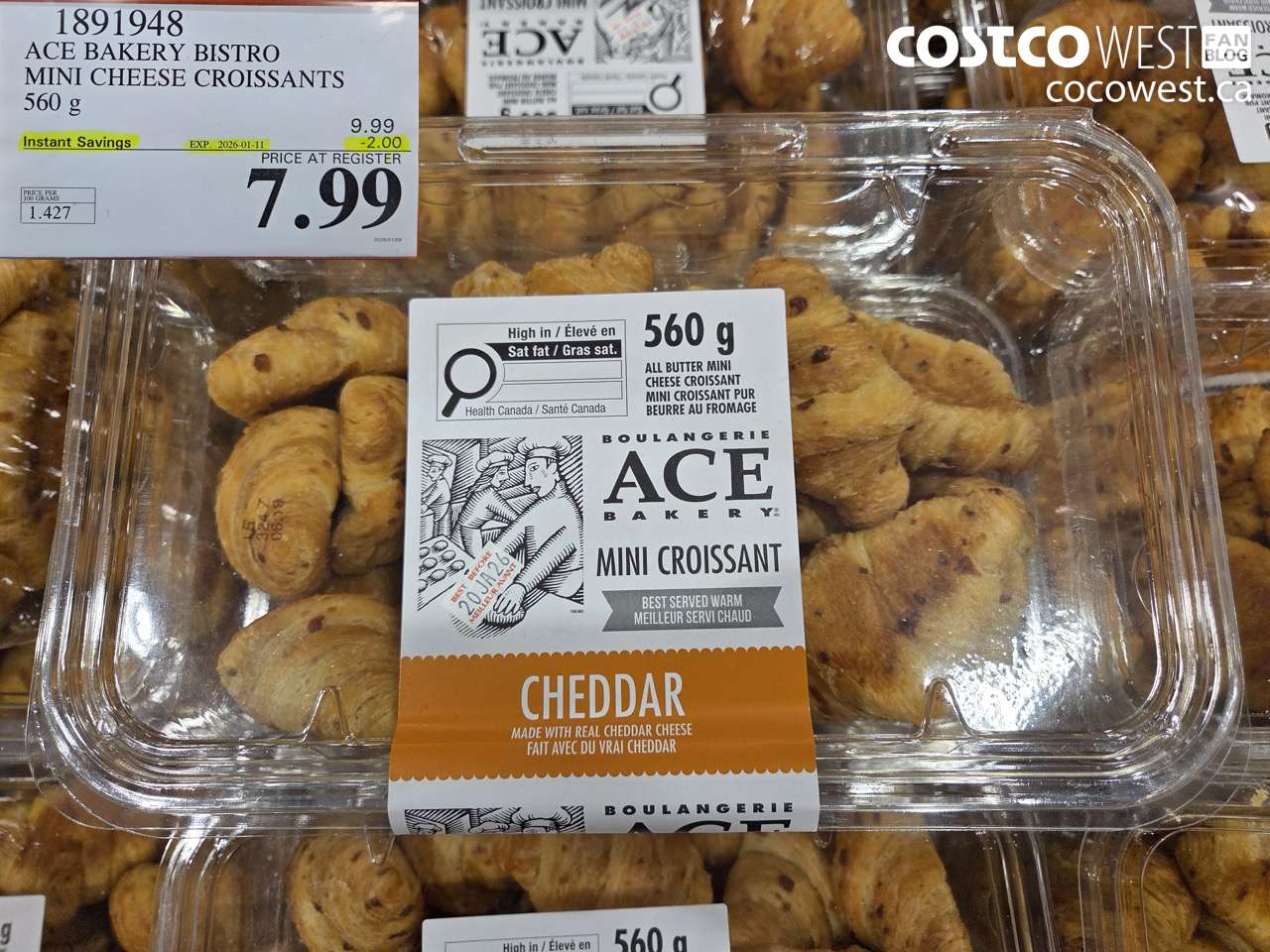 1891948 ACE BAKERY BISTRO MINI CHEESE CROISSANTS 560G ($2.00 INSTANT SAVINGS EXPIRES ON 2026-01-11) $7.99