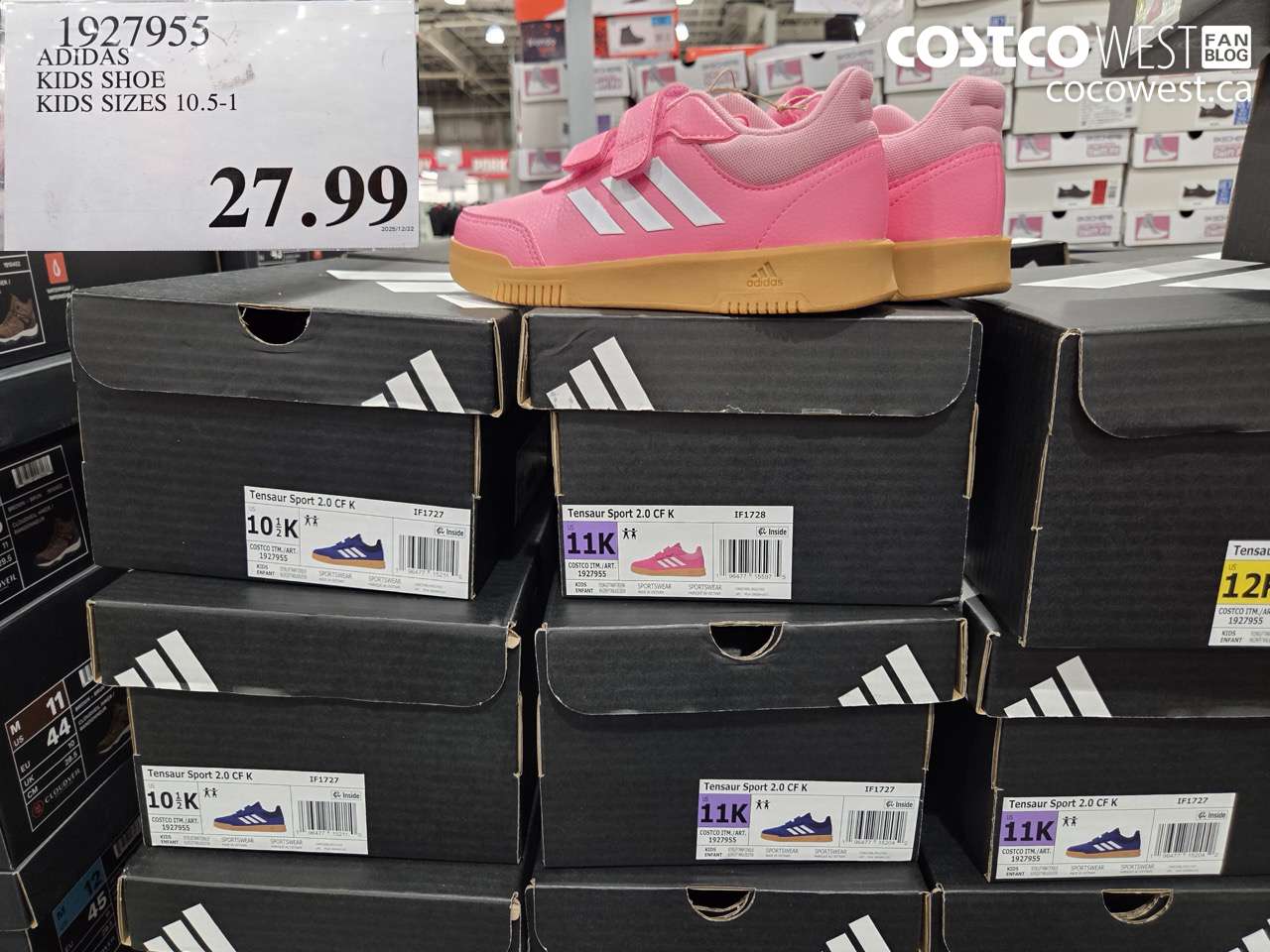 1927955 ADIDAS KIDS SHOE KIDS SIZES 10.5-1 $27.99