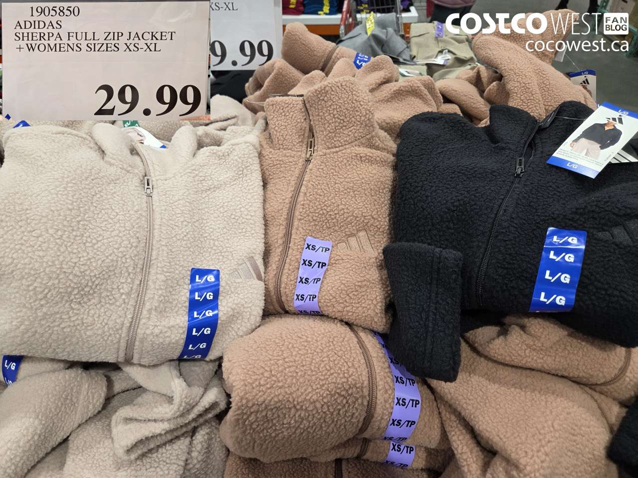 1905850 ADIDAS SHERPA FULL ZIP JACKET WOMENS SIZES XS-XL $29.99